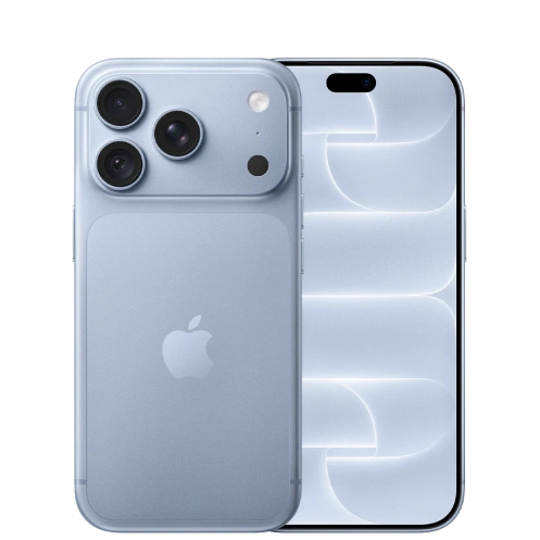 iPhone 18 Pro in Light Blue, back and front view